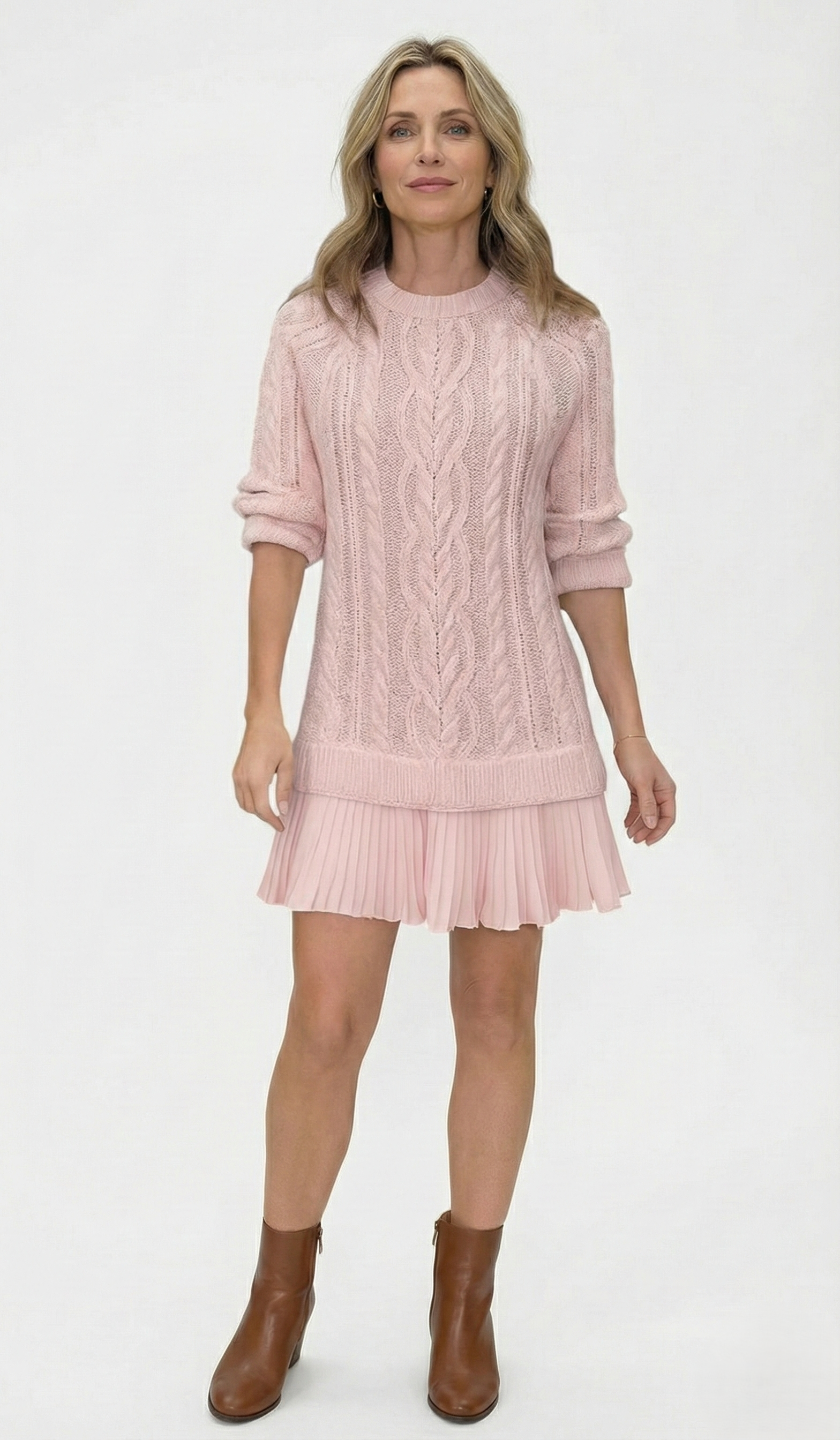 Daina | Robe pull en maille avec détails torsadés