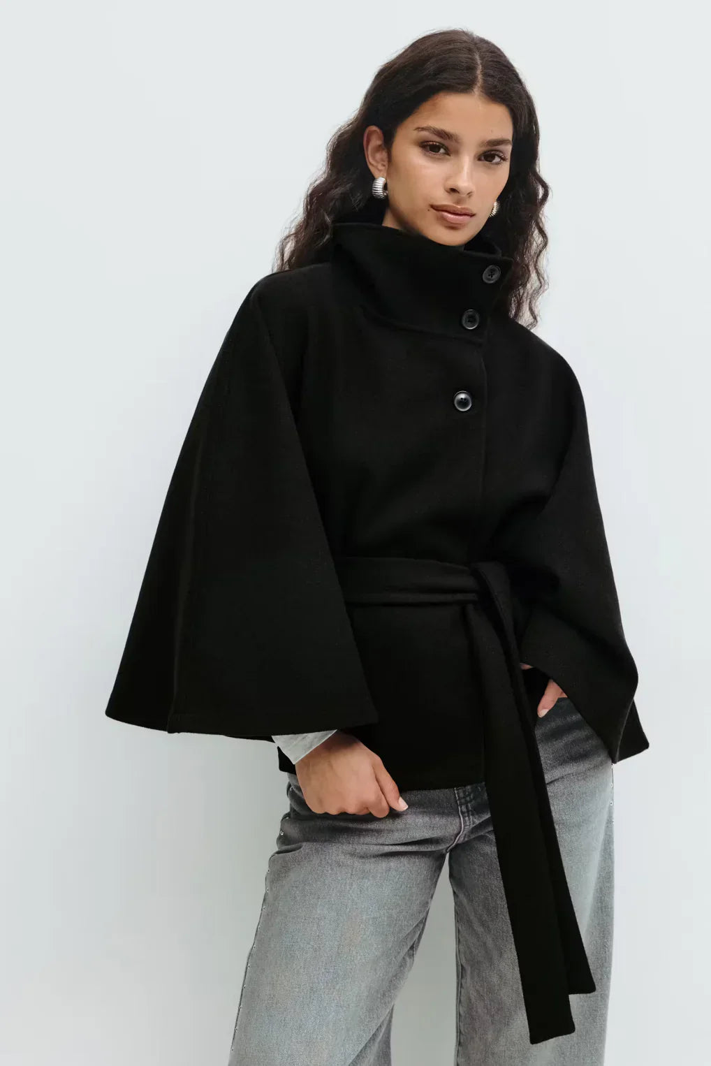 Amara | Cape jacket avec ceinture